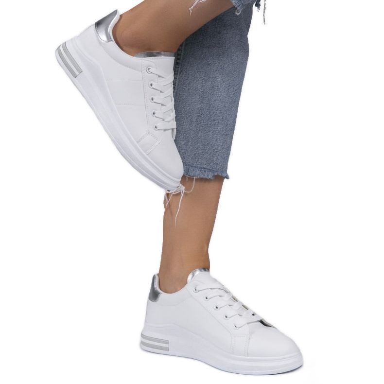 Adidași clasici albi LG20 argint gri 1