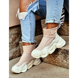 Încălțăminte sport înaltă pentru femei Big Star White GG274608 alb 1