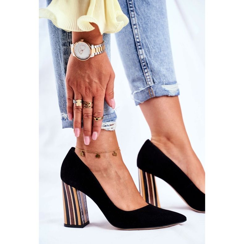 PV3 Pompă de damă Visconi Suede Black 7417302/200 negru 1