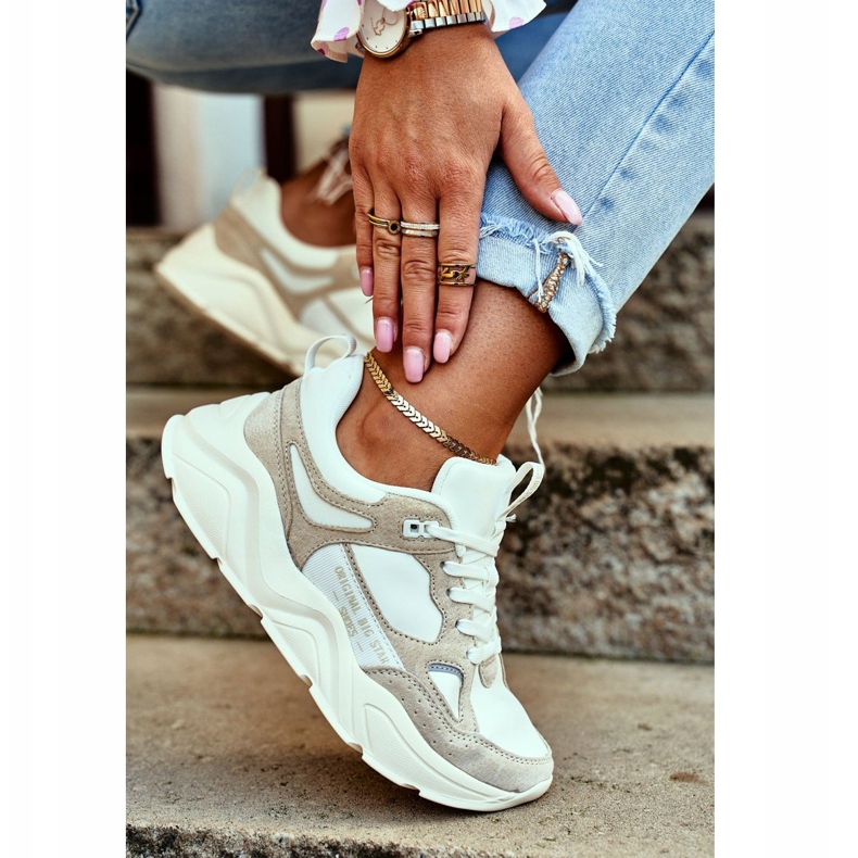 Adidași pentru femei Big Star White GG274657 alb 2