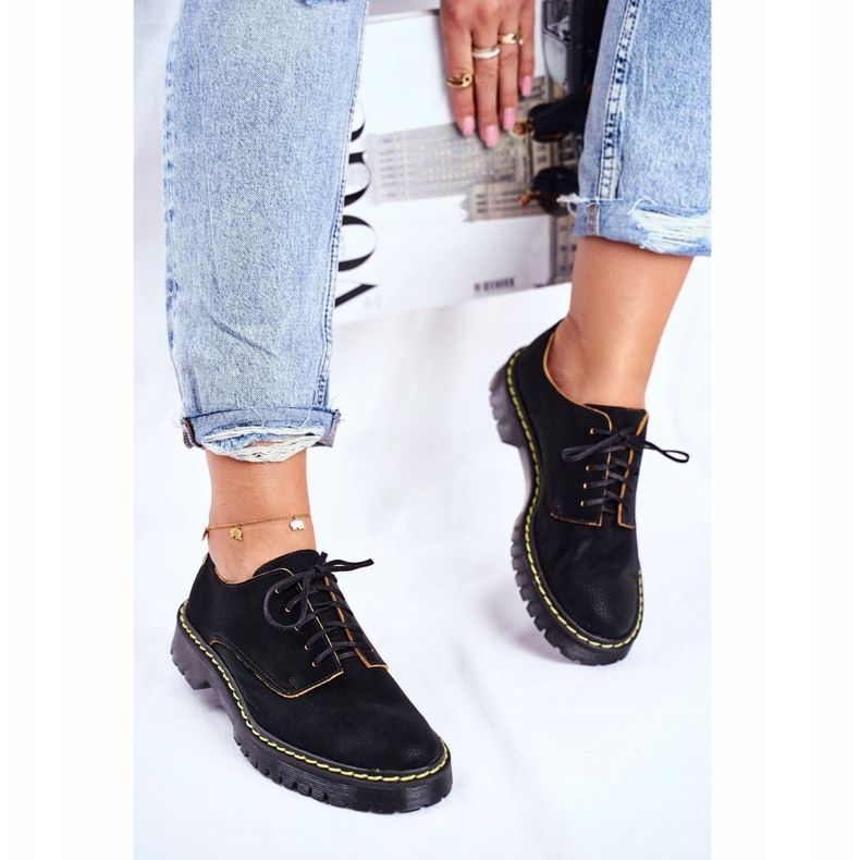 Brogues pentru femei din piele Oxfords negru Maciejka 04087-01 1