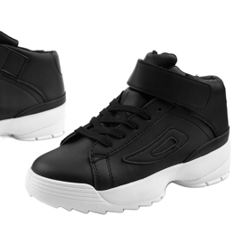 Adidași sport din piele ecologică alb-negru B-05 1