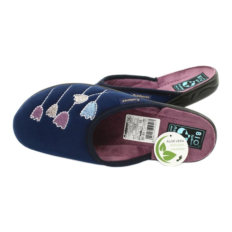 Papuci de velur Adanex 25626 bleumarin violet albastru marin 4