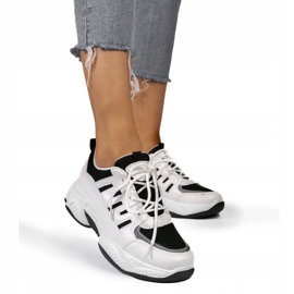 Pantofi sport negri la modă BH-001 alb negru 2