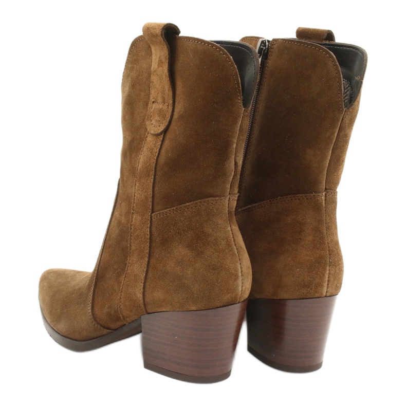 Cizme cowboy din piele de căprioară Gamis 4009 maro 3