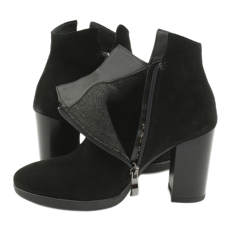 Gamis Botine piele intoarsa 4018 negre negru 4