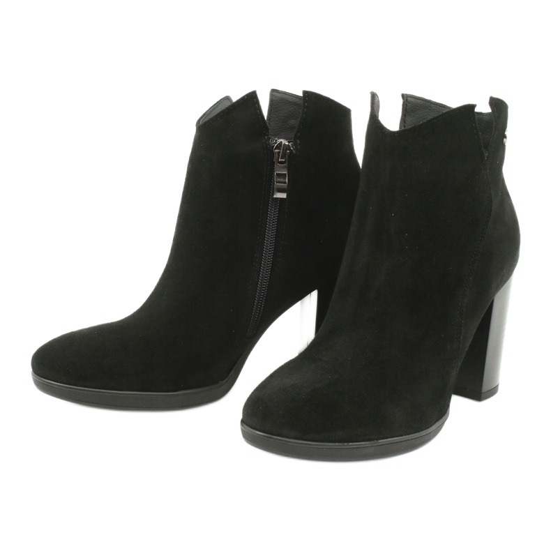 Gamis Botine piele intoarsa 4018 negre negru 2