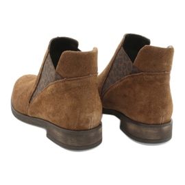 Gamis Botine slip-on din piele intoarsa 4036 maro 5