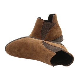 Gamis Botine slip-on din piele intoarsa 4036 maro 4