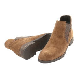 Gamis Botine slip-on din piele intoarsa 4036 maro 3