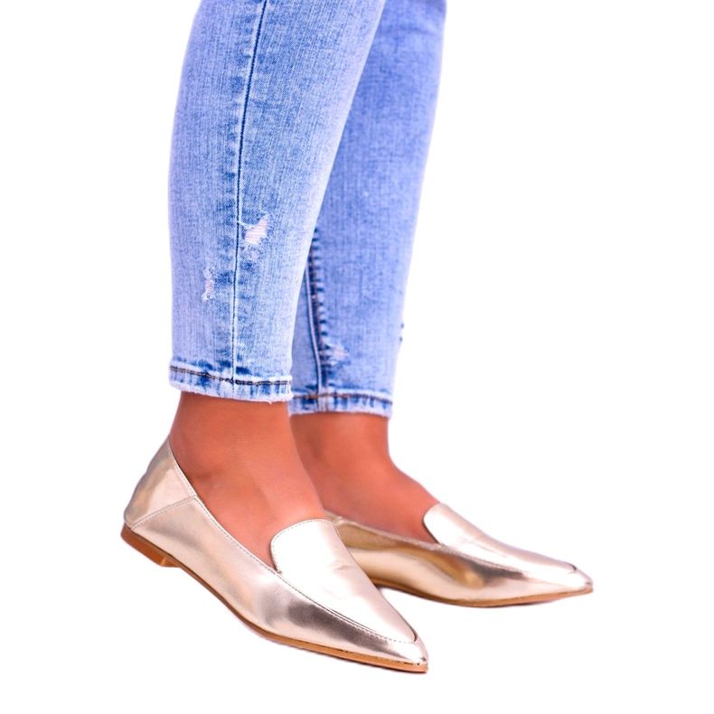 Mocasini de damă Golden Mirror Lu Boo Mireldo de aur 3