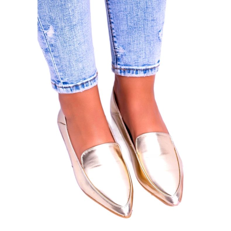 Mocasini de damă Golden Mirror Lu Boo Mireldo de aur 2