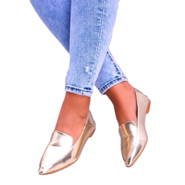 Mocasini de damă Golden Mirror Lu Boo Mireldo de aur 1