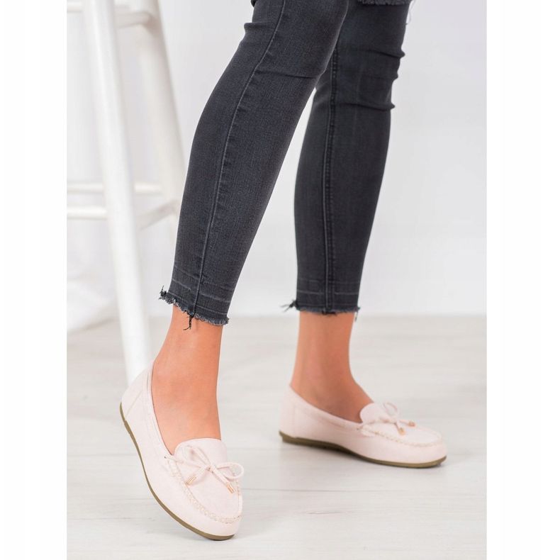 Super Me Mocasini din piele de căprioară bej 1 Super Me Mocasini din piele de căprioară bej 1