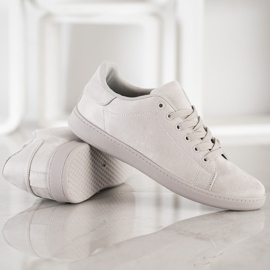 SHELOVET Adidași din piele de căprioară gri 2