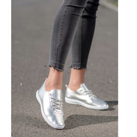 SHELOVET Adidași argintii cu piele ecologică 1