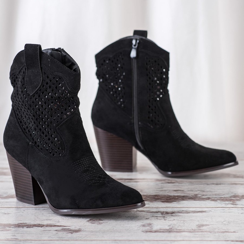 Erynn Cowgirls ajurate negre negru 1 Erynn Cowgirls ajurate negre negru 1