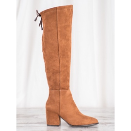 Cizme din piele de căprioară VINCEZA maro 2