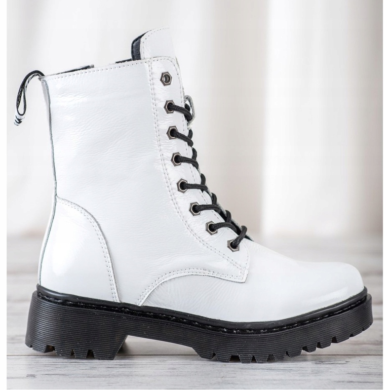 Muncitori din piele VINCEZA alb 2