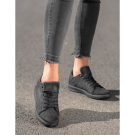 SHELOVET Adidași din piele neagră negru 2