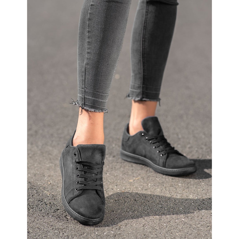 SHELOVET Adidași din piele neagră negru 2