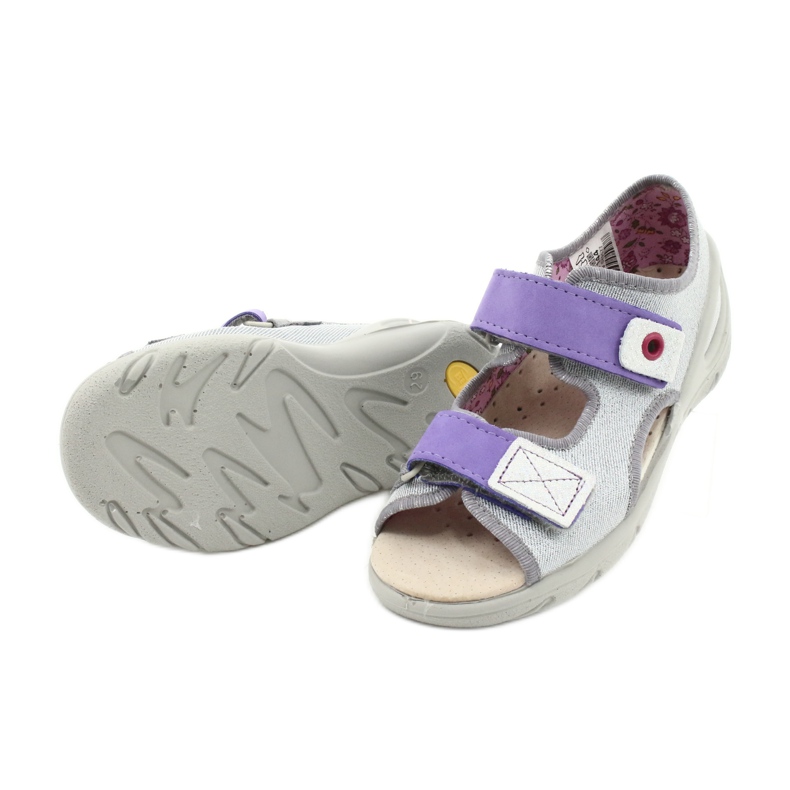Pantofi pentru copii Befado 065X144 violet argint gri 4