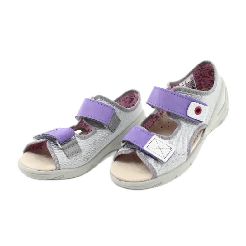 Pantofi pentru copii Befado 065X144 violet argint gri 3