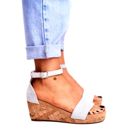 SEA Sandale pentru femei pe pană gri MarryMe 3