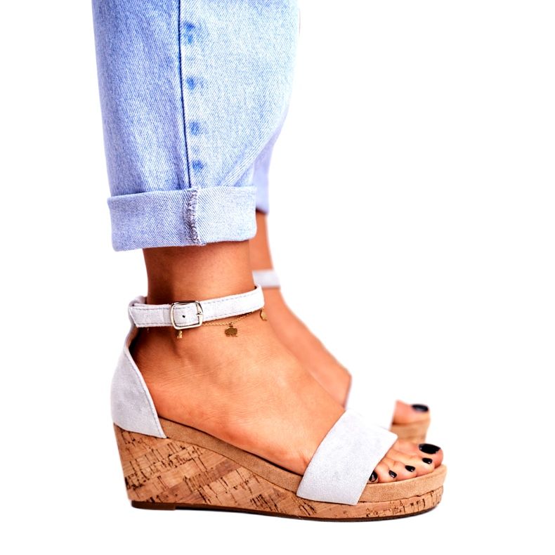 SEA Sandale pentru femei pe pană gri MarryMe 3