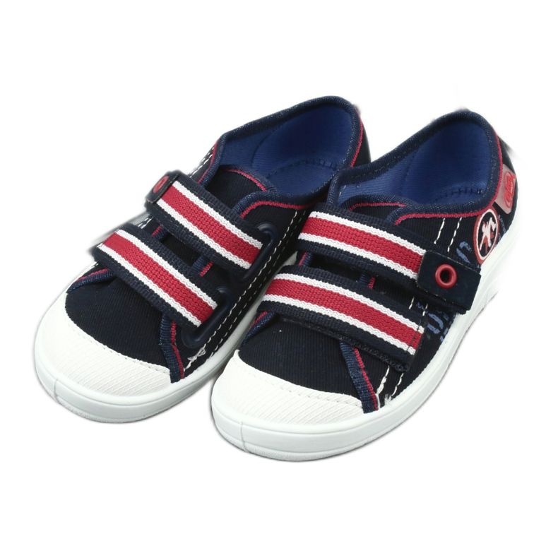 Papuci de băiat Befado 672x058 alb roșu albastru marin 4