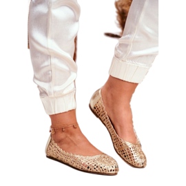 Balerini de damă Lu Boo pentru femei, trăsături aurite, împletite de aur 1