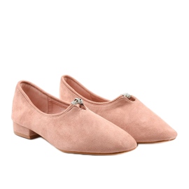 Pantofi roz, alunecați cu zirconii cubice LL-96P 2