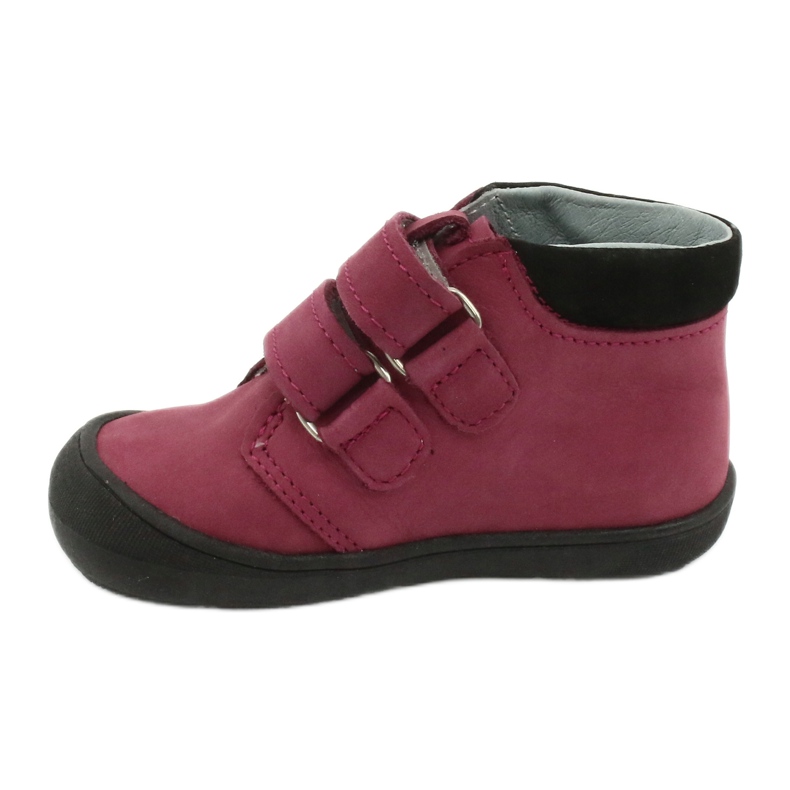 Pantofi cu velcro inima Mazurek 1341 claret / negru roșu 1