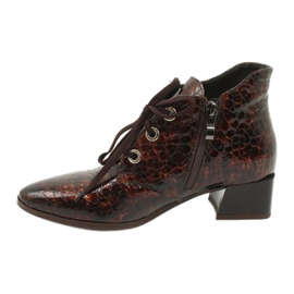 Gamis Ghete din piele de șarpe lăcuite 4055 maro 1