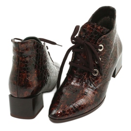 Gamis Ghete din piele de șarpe lăcuite 4055 maro 3