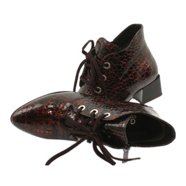 Gamis Ghete din piele de șarpe lăcuite 4055 maro 4