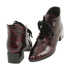 Gamis Ghete din piele de șarpe lăcuite 4055 negru roșu 3