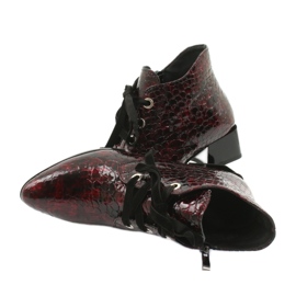 Gamis Ghete din piele de șarpe lăcuite 4055 negru roșu 4