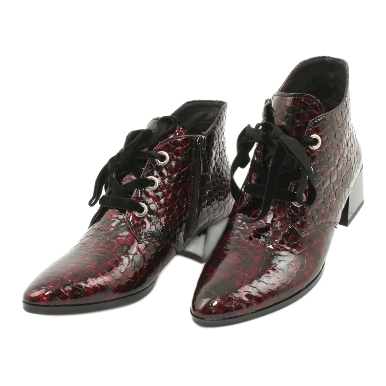 Gamis Ghete din piele de șarpe lăcuite 4055 negru roșu 2