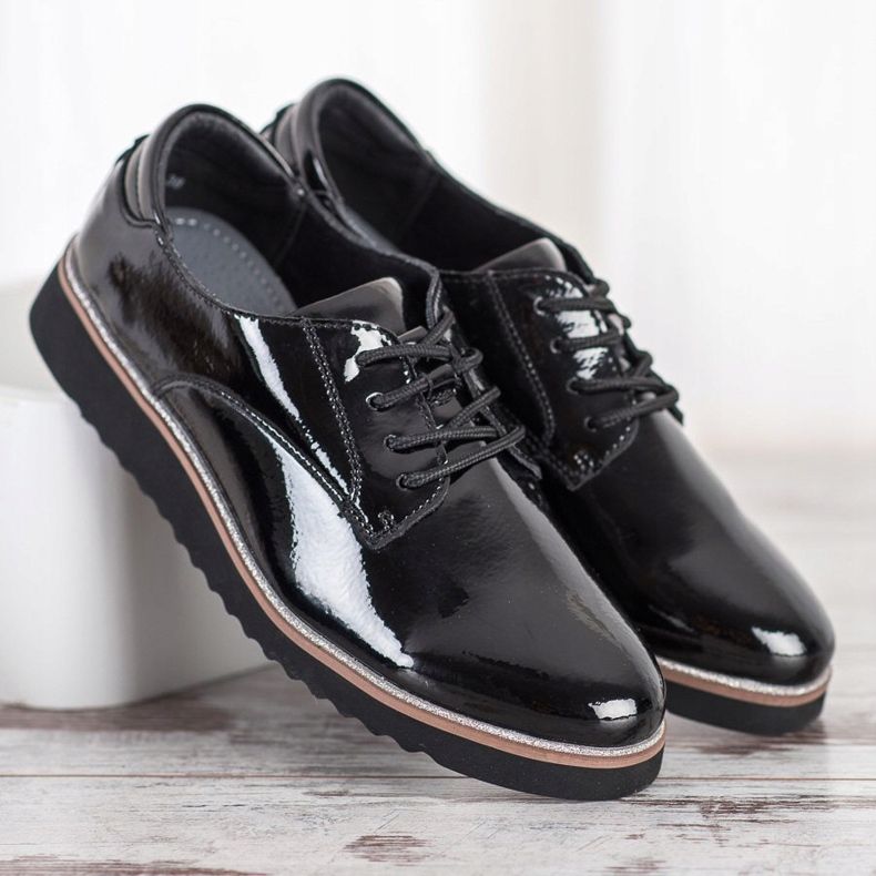 Încălțăminte din piele VINCEZA negru 1