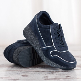 Filippo Adidași din piele cu platformă sclipici albastru 2