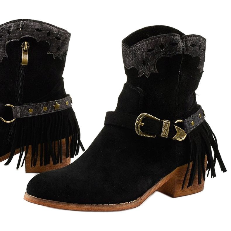 Ghete negre din piele intoarsa cu o stea Generational negru 1