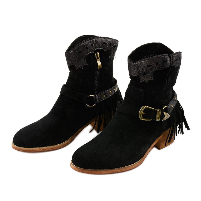 Ghete negre din piele intoarsa cu o stea Generational negru 2