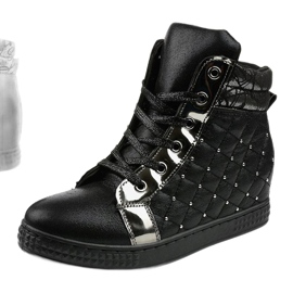 Adidași negri pe pană R468-2 negru 1 Adidași negri pe pană R468-2 negru 1