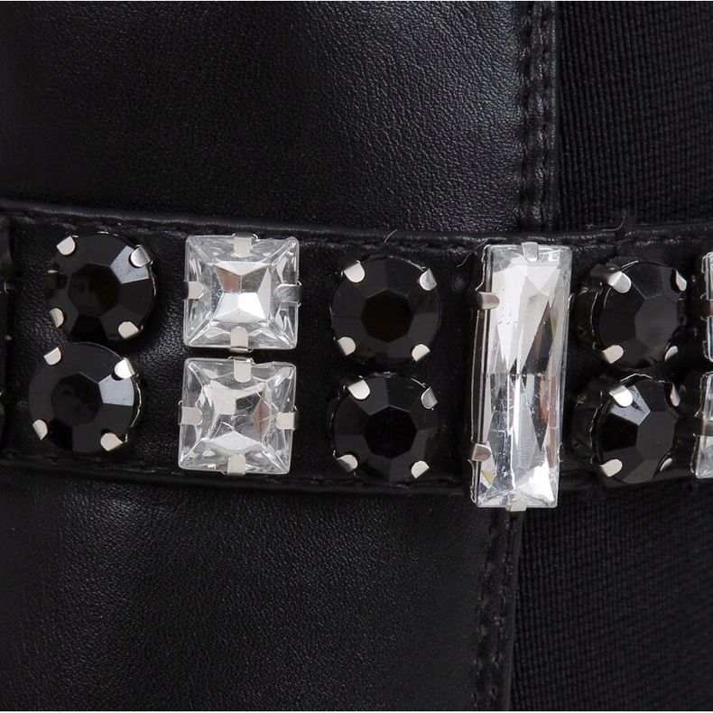 Ghete decorate cu pietre negre CH19176 Negre negru 1