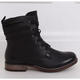 Cizme negre dantelate cu cizme negre PG08 Negru 2 Cizme negre dantelate cu cizme negre PG08 Negru 2