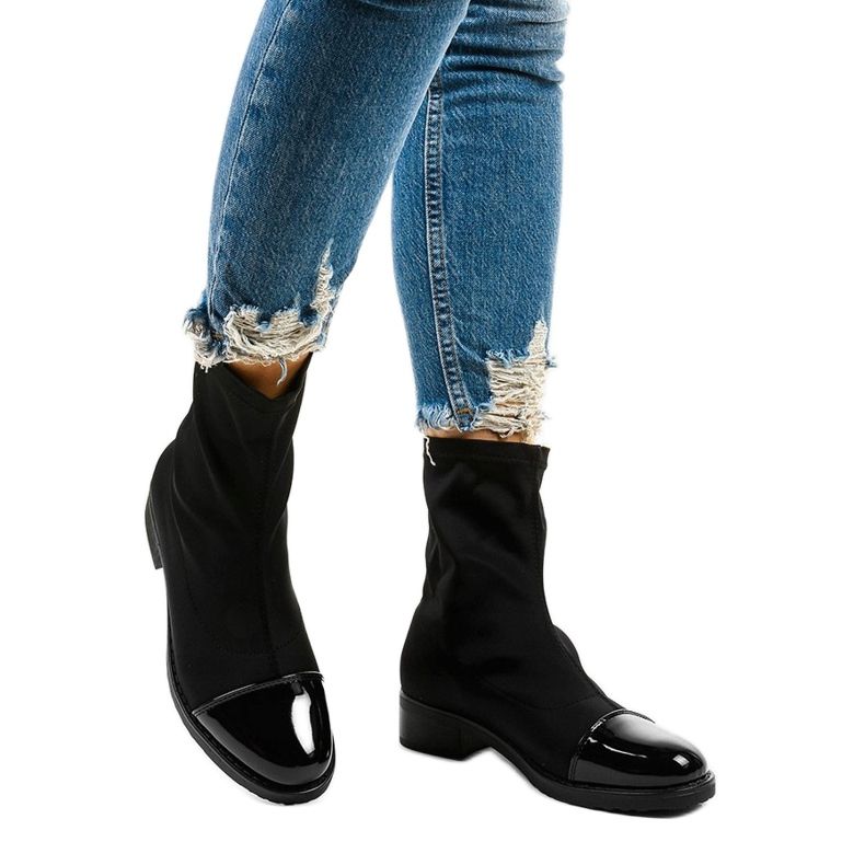 NC780 cizme plate alunecate negre negru 1