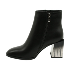 Botine elegante cu toc negru de damă Filippo DBT1548/20 BK 1