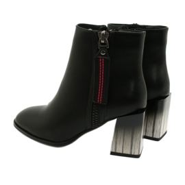 Botine elegante cu toc negru de damă Filippo DBT1548/20 BK 3