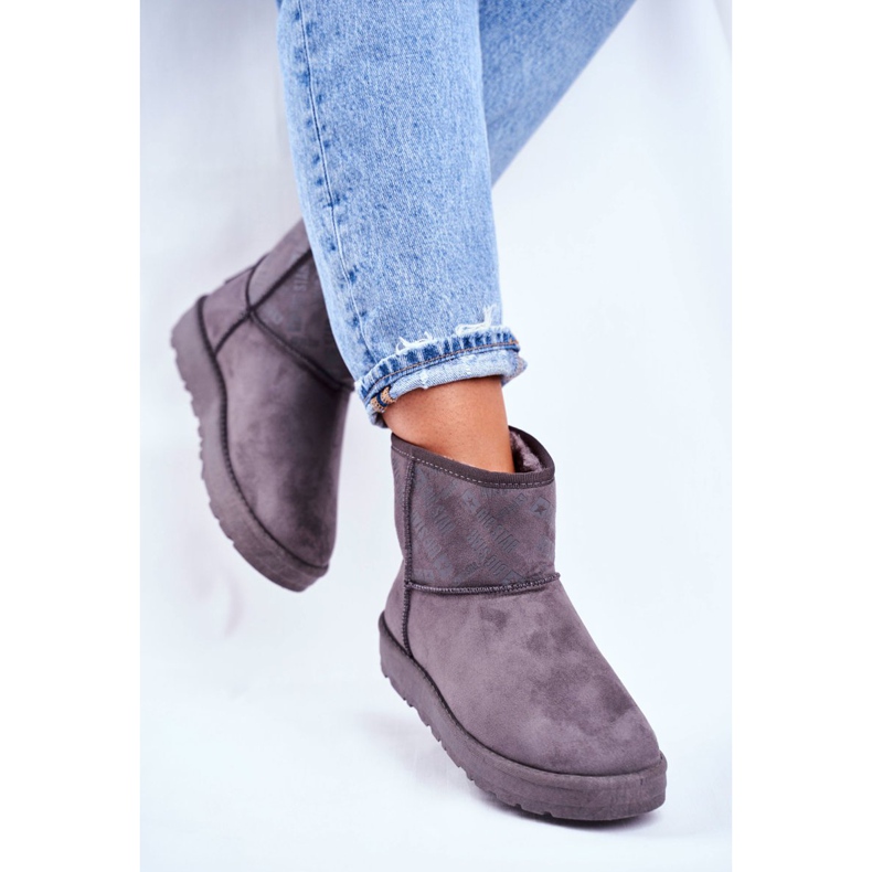 Cizme de zăpadă călduroase gri pentru femei Big Star GG274558 2